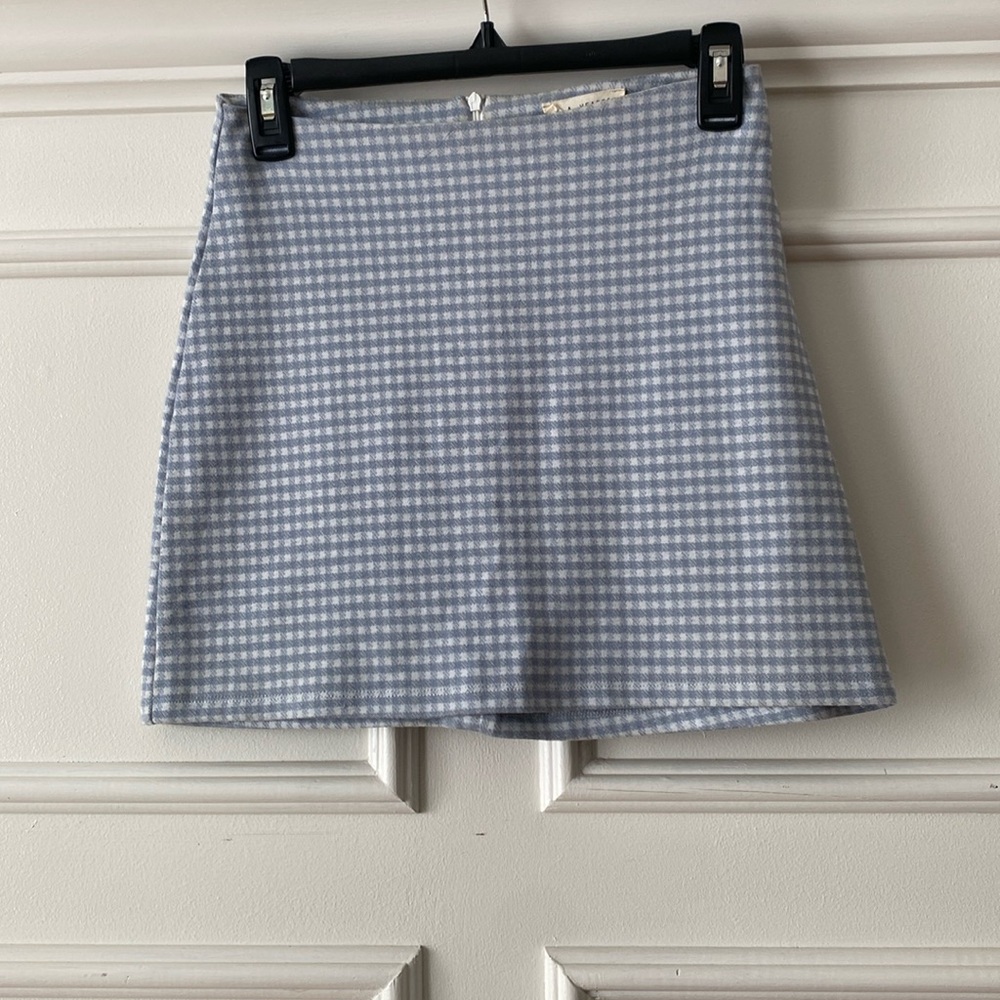 PACSUN Blue Gingham Mini Skirt